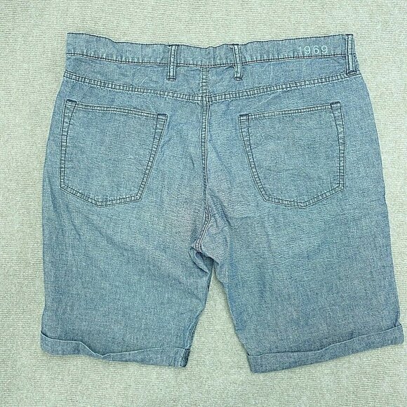 Gap Chino Shorts Men's 38  Straight Blue Cotton Fly Button - Picture 2 of 7